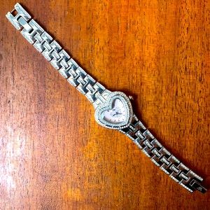 JLo diamond pink heart watch